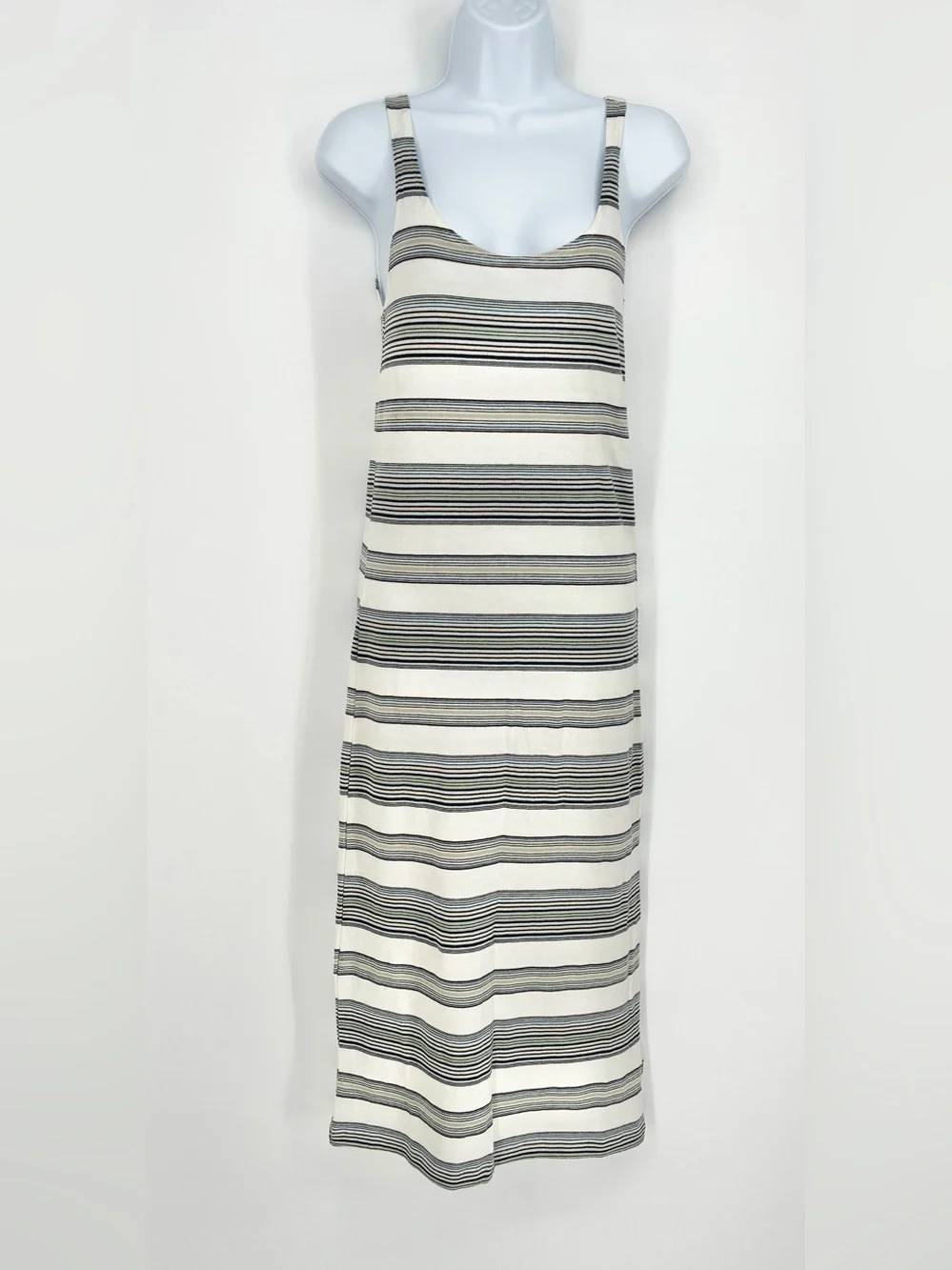 Hurley Striped Cotton Knit Scoop Neck Maxi Dress XS